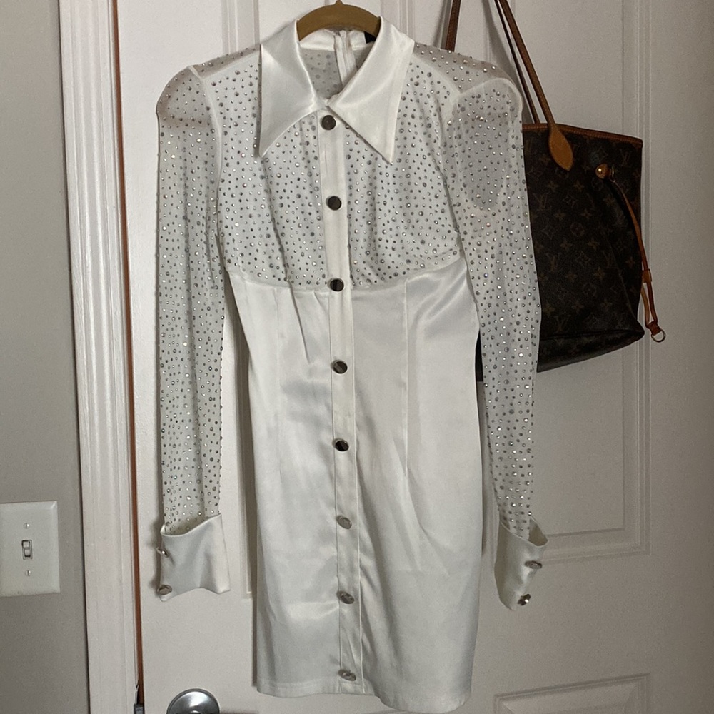 White rhinestoned dress